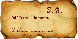 Décsei Norbert névjegykártya