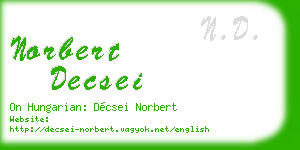 norbert decsei business card
