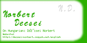 norbert decsei business card